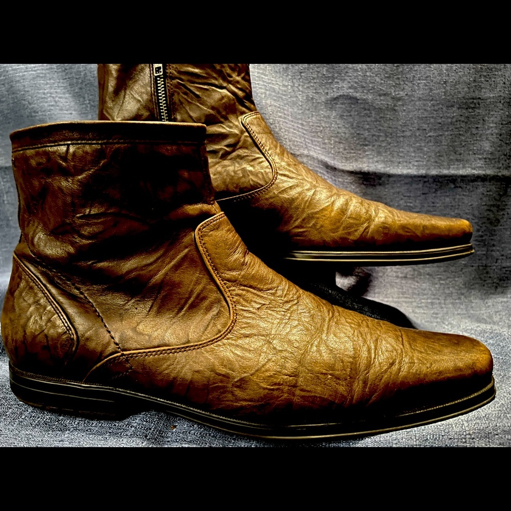Rockport Brown Leather Chelsea Boots With Zipper mens size 11.5